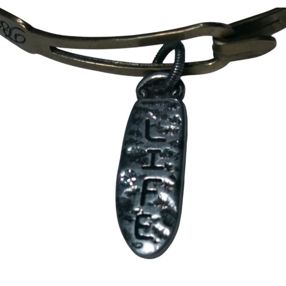 BRIGHTON Gold & Silver Tone Charm Bangle Bracelet Courage Life 0860 - Picture 7 of 8